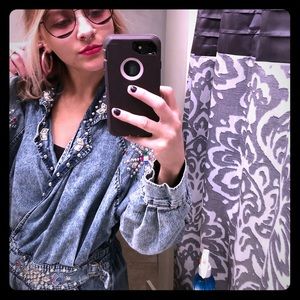 Vintage Bedazzled Denim Jumpsuit (Rare deadstock!)